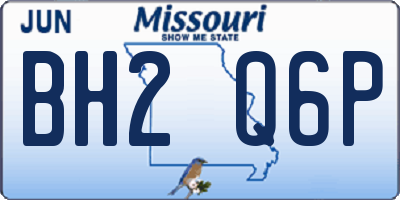 MO license plate BH2Q6P