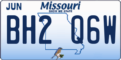 MO license plate BH2Q6W