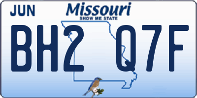 MO license plate BH2Q7F