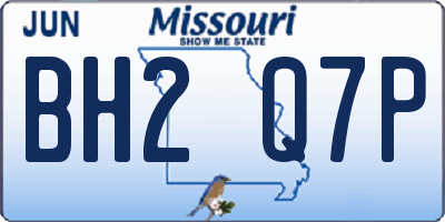 MO license plate BH2Q7P