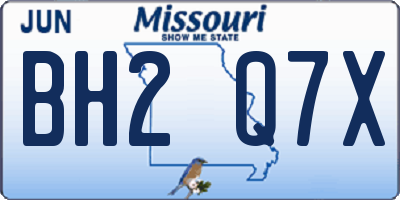 MO license plate BH2Q7X