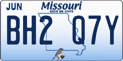 MO license plate BH2Q7Y