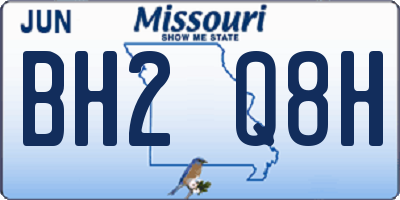 MO license plate BH2Q8H