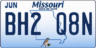 MO license plate BH2Q8N