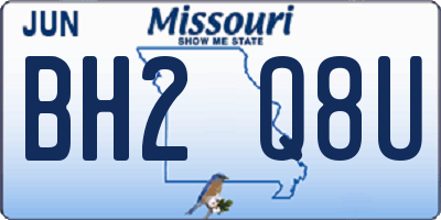 MO license plate BH2Q8U