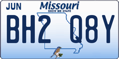 MO license plate BH2Q8Y