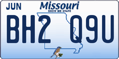 MO license plate BH2Q9U
