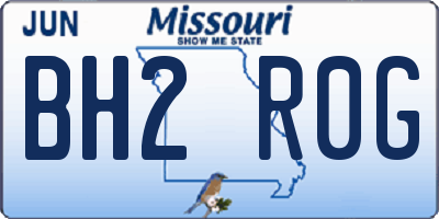 MO license plate BH2R0G
