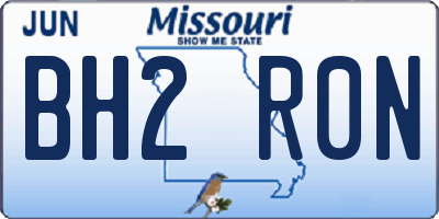 MO license plate BH2R0N