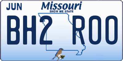 MO license plate BH2R0O
