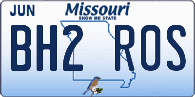 MO license plate BH2R0S