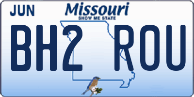 MO license plate BH2R0U