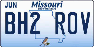 MO license plate BH2R0V