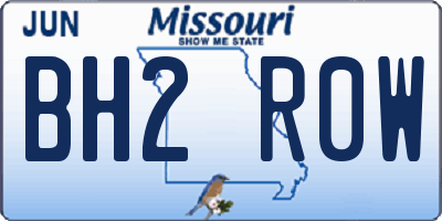 MO license plate BH2R0W