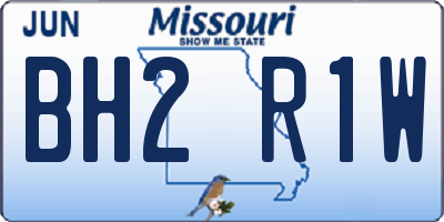MO license plate BH2R1W