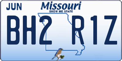 MO license plate BH2R1Z