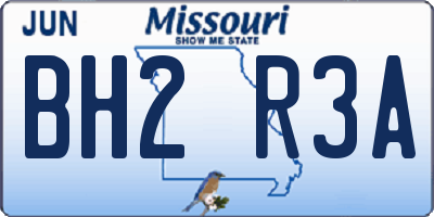 MO license plate BH2R3A