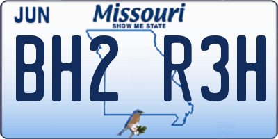 MO license plate BH2R3H