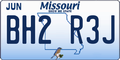 MO license plate BH2R3J