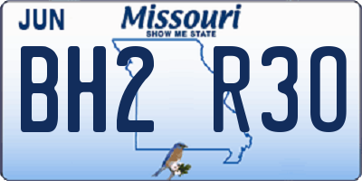 MO license plate BH2R3O