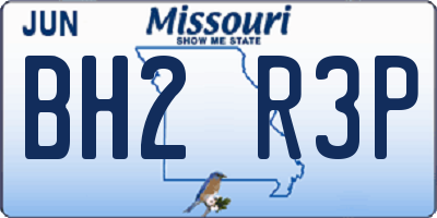 MO license plate BH2R3P