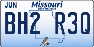 MO license plate BH2R3Q