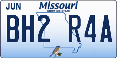 MO license plate BH2R4A