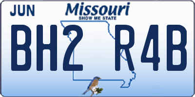 MO license plate BH2R4B