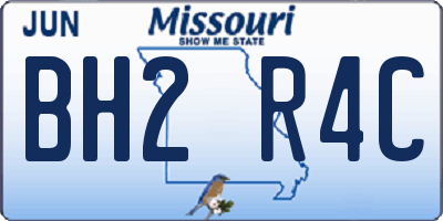 MO license plate BH2R4C