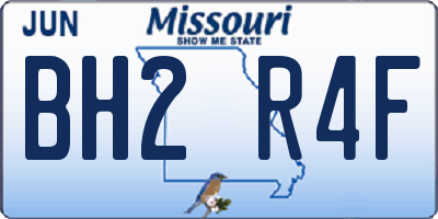 MO license plate BH2R4F