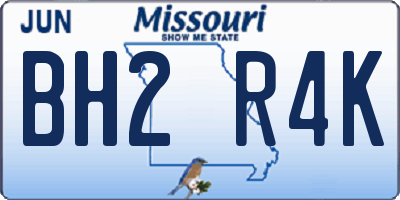 MO license plate BH2R4K