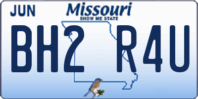 MO license plate BH2R4U