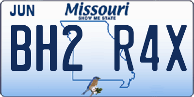 MO license plate BH2R4X