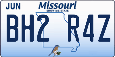 MO license plate BH2R4Z
