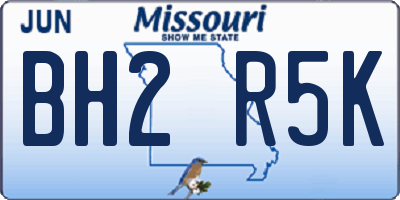 MO license plate BH2R5K