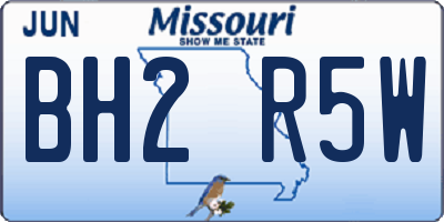 MO license plate BH2R5W