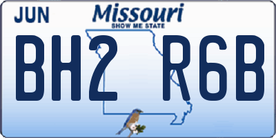 MO license plate BH2R6B