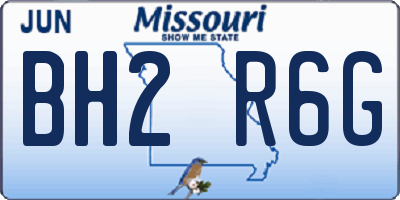 MO license plate BH2R6G