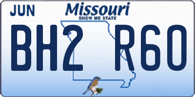 MO license plate BH2R6O