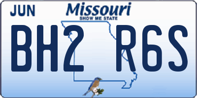 MO license plate BH2R6S