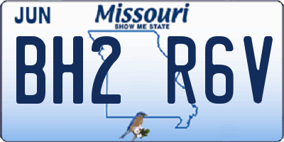 MO license plate BH2R6V