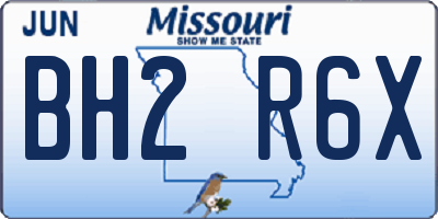 MO license plate BH2R6X