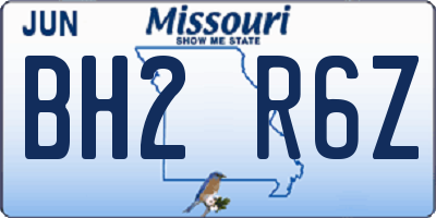 MO license plate BH2R6Z