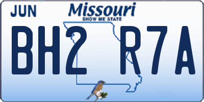 MO license plate BH2R7A