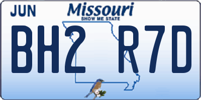 MO license plate BH2R7D