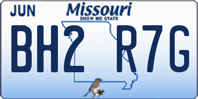 MO license plate BH2R7G