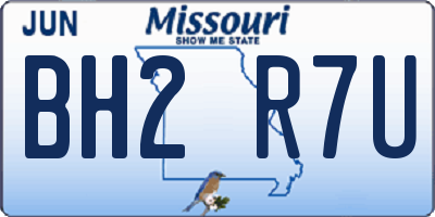 MO license plate BH2R7U