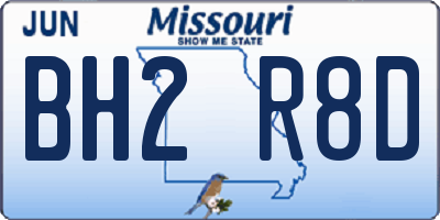 MO license plate BH2R8D