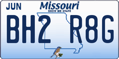 MO license plate BH2R8G