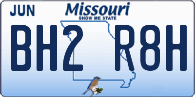 MO license plate BH2R8H